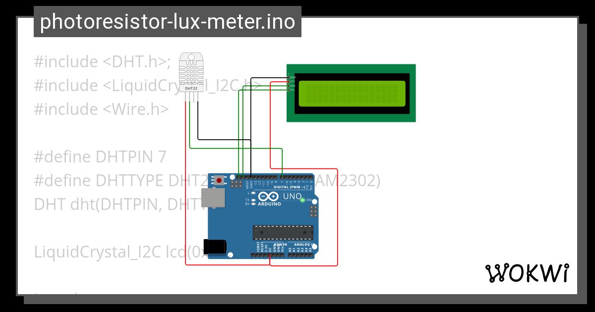 photoresistorluxmeter.ino Wokwi ESP32, STM32, Arduino Simulator