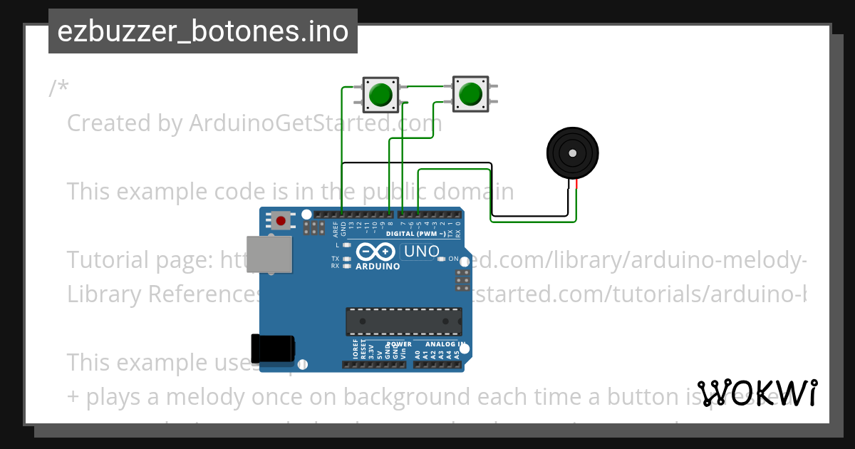 Ezbuzzer botones ino Wokwi ESP32 STM32 Arduino Simulator