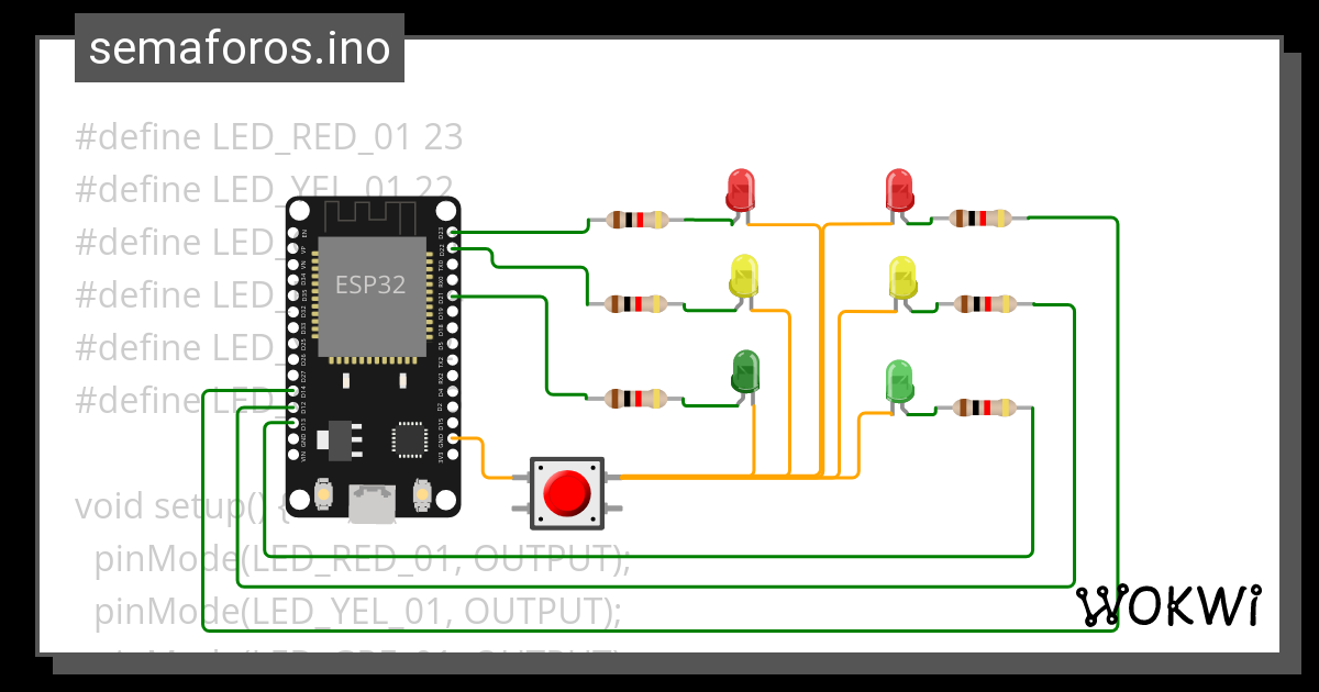 Semaforos Ino Wokwi Esp Stm Arduino Simulator