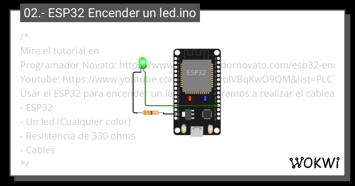 02 Esp32 Encender Un O Wokwi Esp32 Stm32 Arduino Simulator