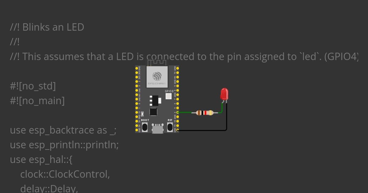 [esp32c3 | rust | no-std ] blinky