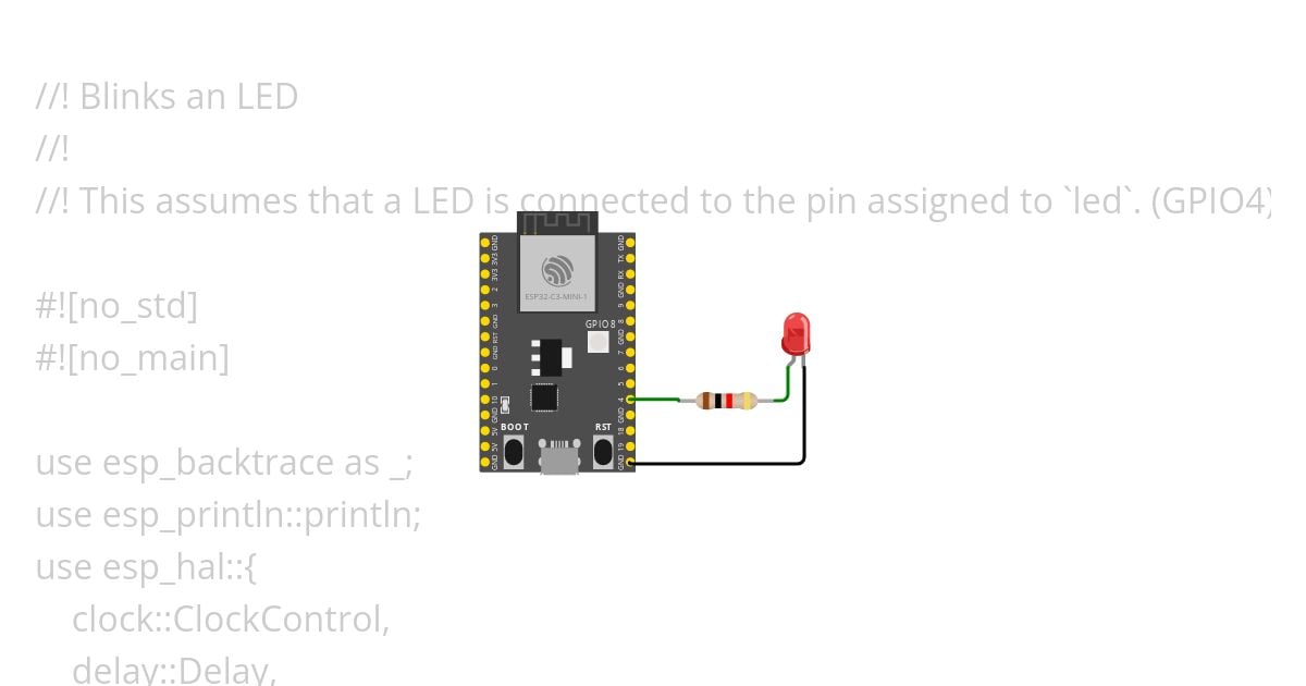 [esp32c3 | rust | no-std ] blinky simulation