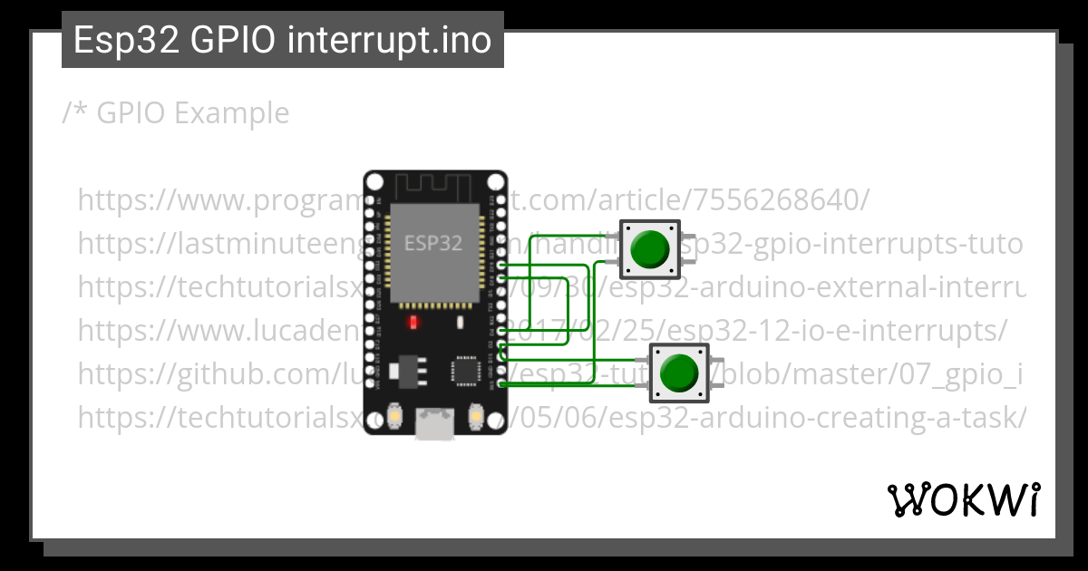 Esp32 GPIO Interrupt.ino - Wokwi ESP32, STM32, Arduino Simulator