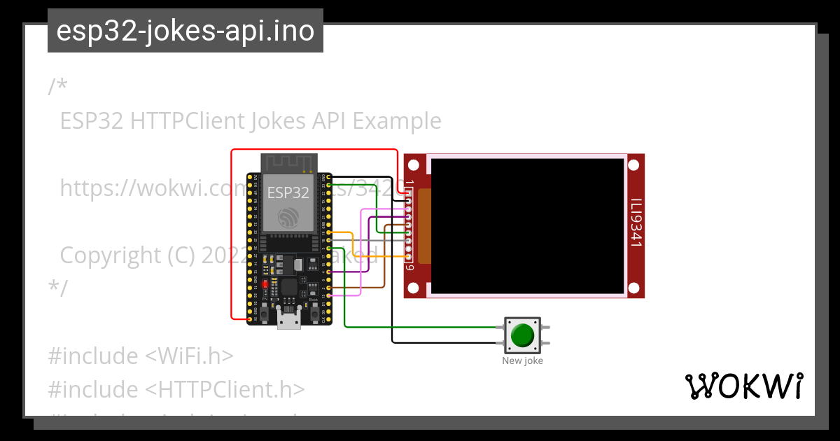 esp32-jokes-api.ino - Wokwi ESP32, STM32, Arduino Simulator