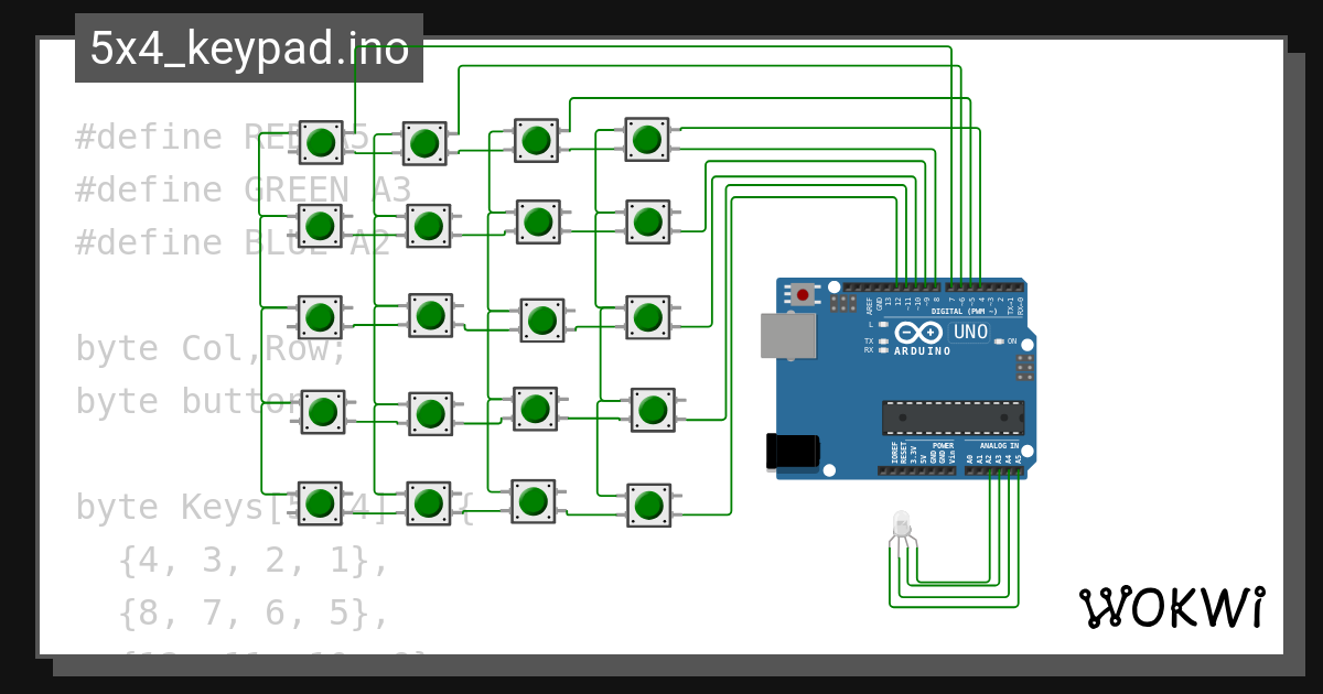 5x4 keypad ino wokwi esp32 stm32 arduino simulator