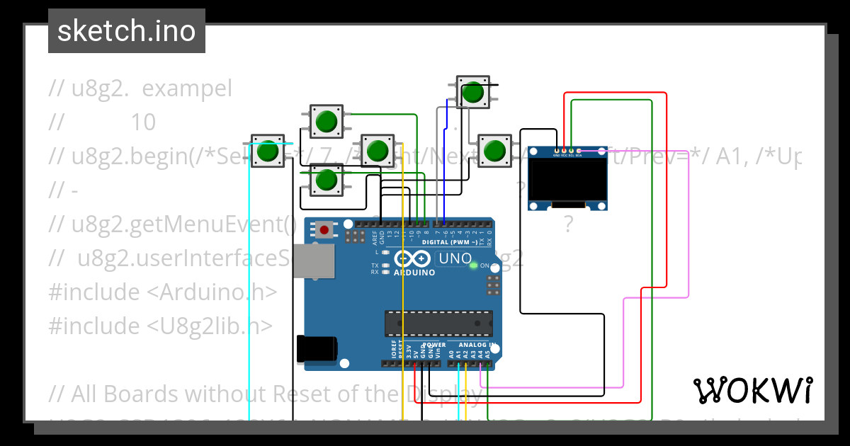 U8g2_menu_example.ino - Wokwi ESP32, STM32, Arduino Simulator