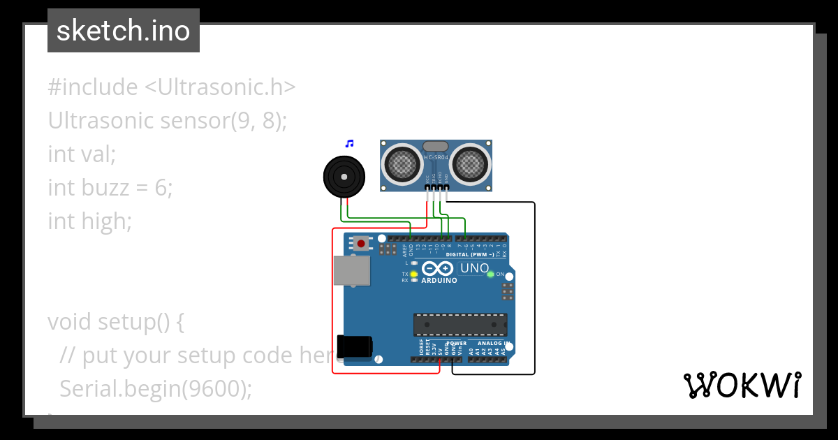 Sensor & buzzer - Wokwi ESP32, STM32, Arduino Simulator