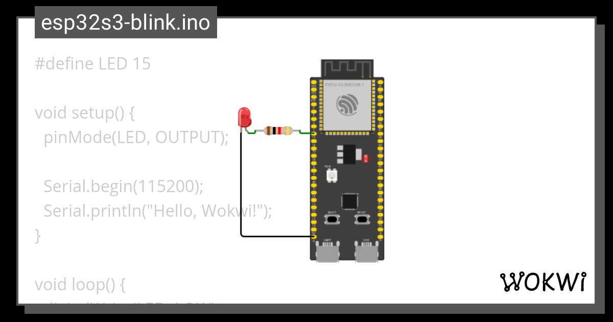 Blink Test Ino Wokwi Esp32 Stm32 Arduino Simulator 9883