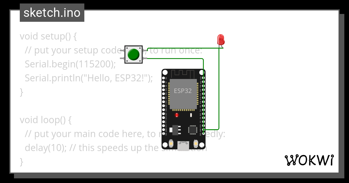 Esp32 Project Push Button Led 1 Wokwi Esp32 Stm32 Arduino Simulator 