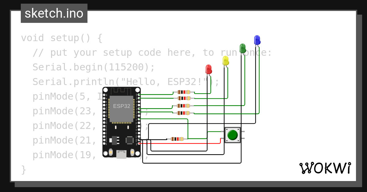 Push botton - Wokwi ESP32, STM32, Arduino Simulator