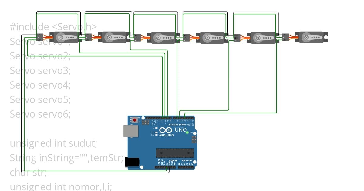 Servo 6 simulation