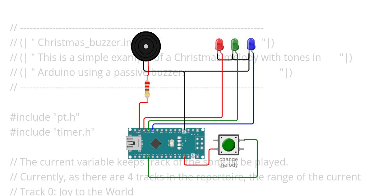 Christmas_buzzer.ino simulation