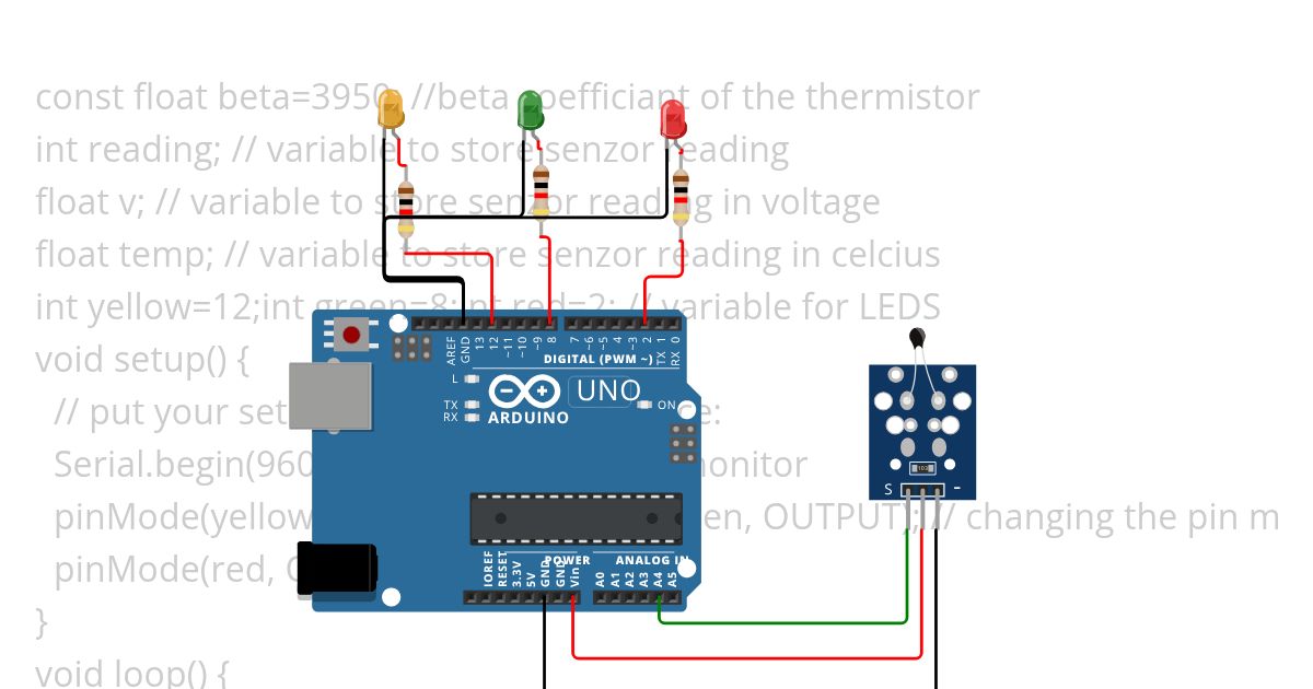 Thermistor demo3.ino simulation