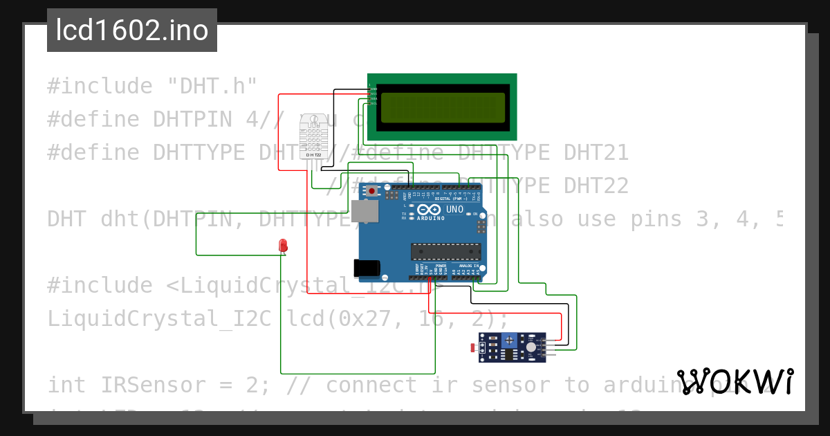 lcd1602.ino - Wokwi ESP32, STM32, Arduino Simulator