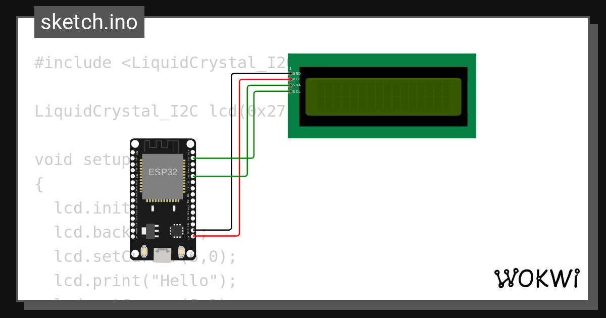 LCD Sederhana - Wokwi ESP32, STM32, Arduino Simulator