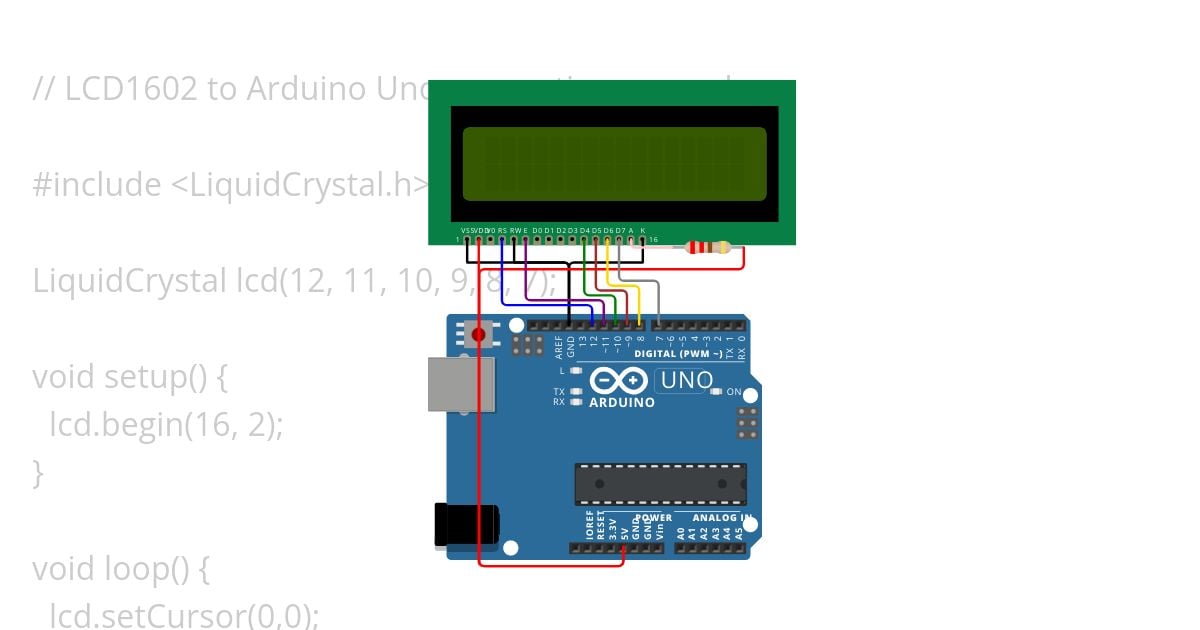 lcd1602.ino simulation