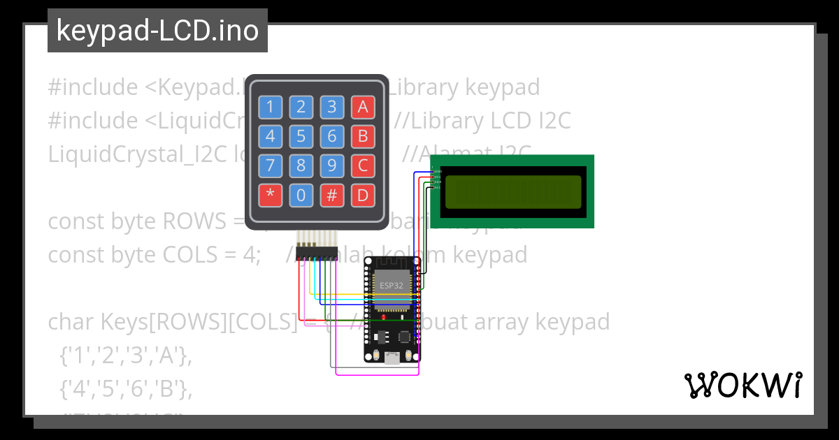 Keypad Lcd Ino Wokwi Arduino And Esp32 Simulator