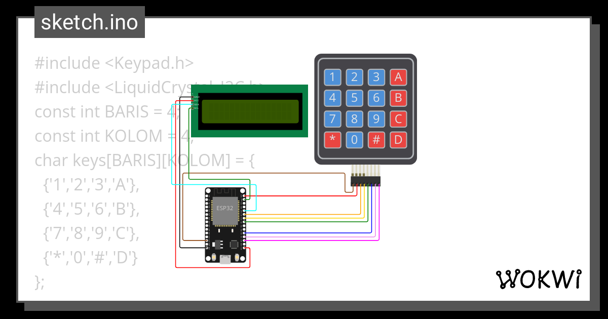 Smart Pass Dgn LCD Keypad Wokwi ESP STM Arduino Simulator