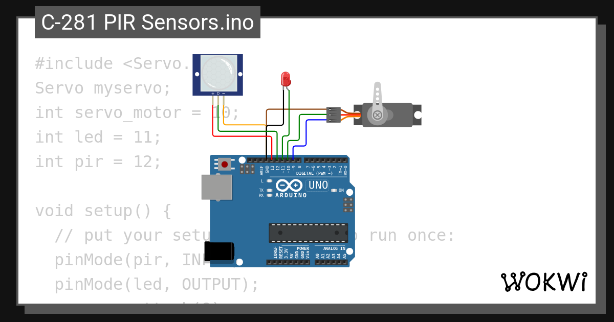 C 281 pir sensors ino wokwi esp32 stm32 arduino simulator