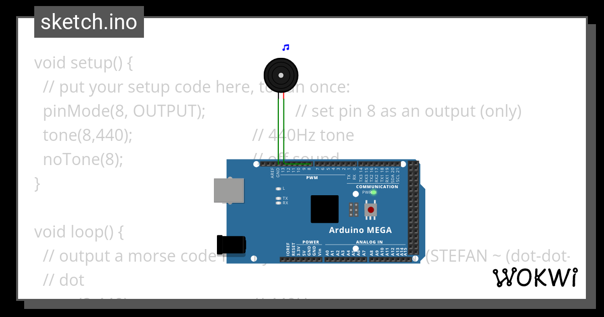 Lab 1_Part 2 (Morse code) - Wokwi ESP32, STM32, Arduino Simulator