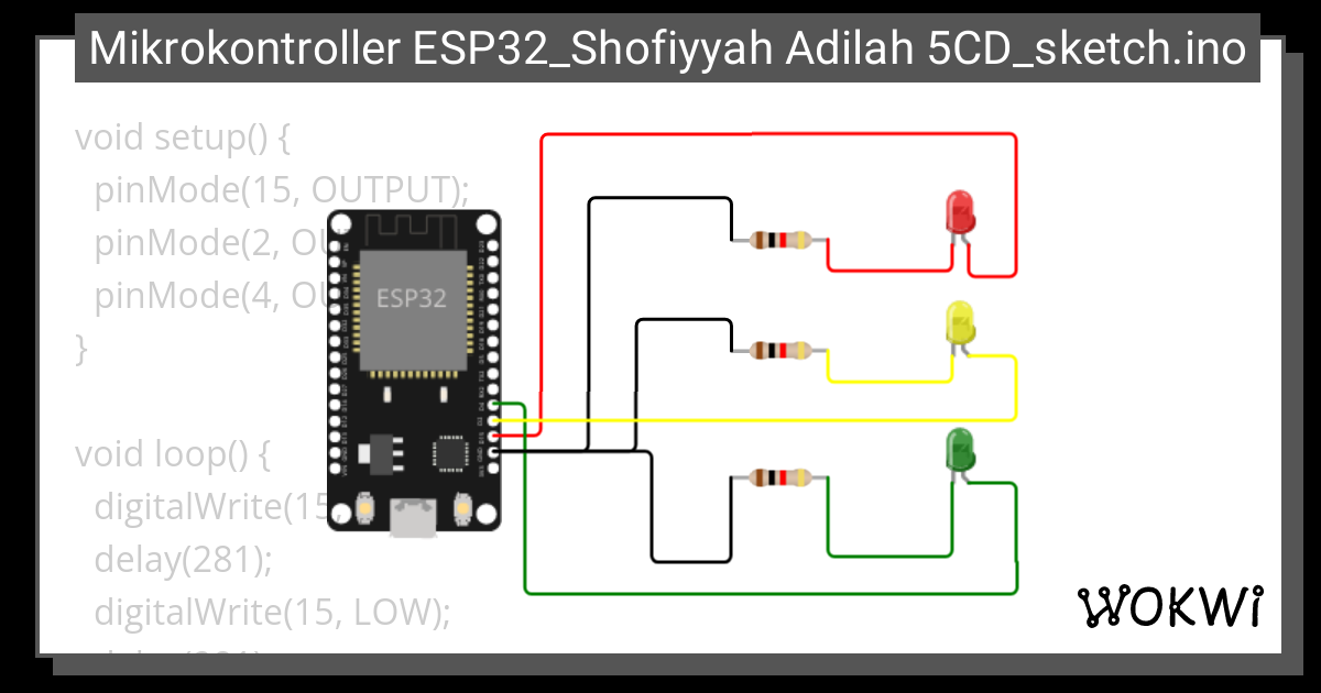 Mikrokontroller ESP Shofiyyah Adilah CD Sketch Ino Wokwi ESP STM Arduino Simulator