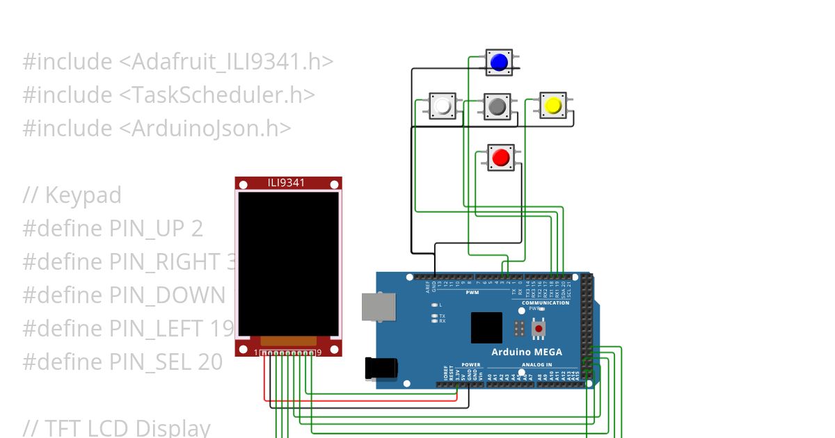 Menu System TFT Playground.ino simulation