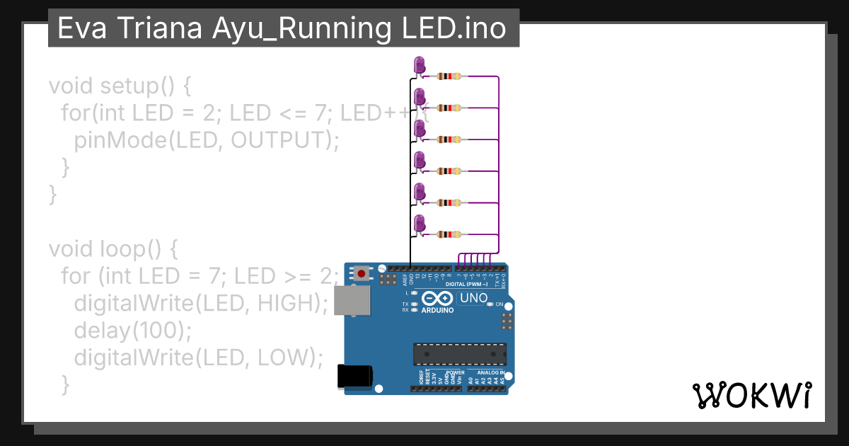Eva Triana Ayu_Running LED.ino - Wokwi ESP32, STM32, Arduino Simulator