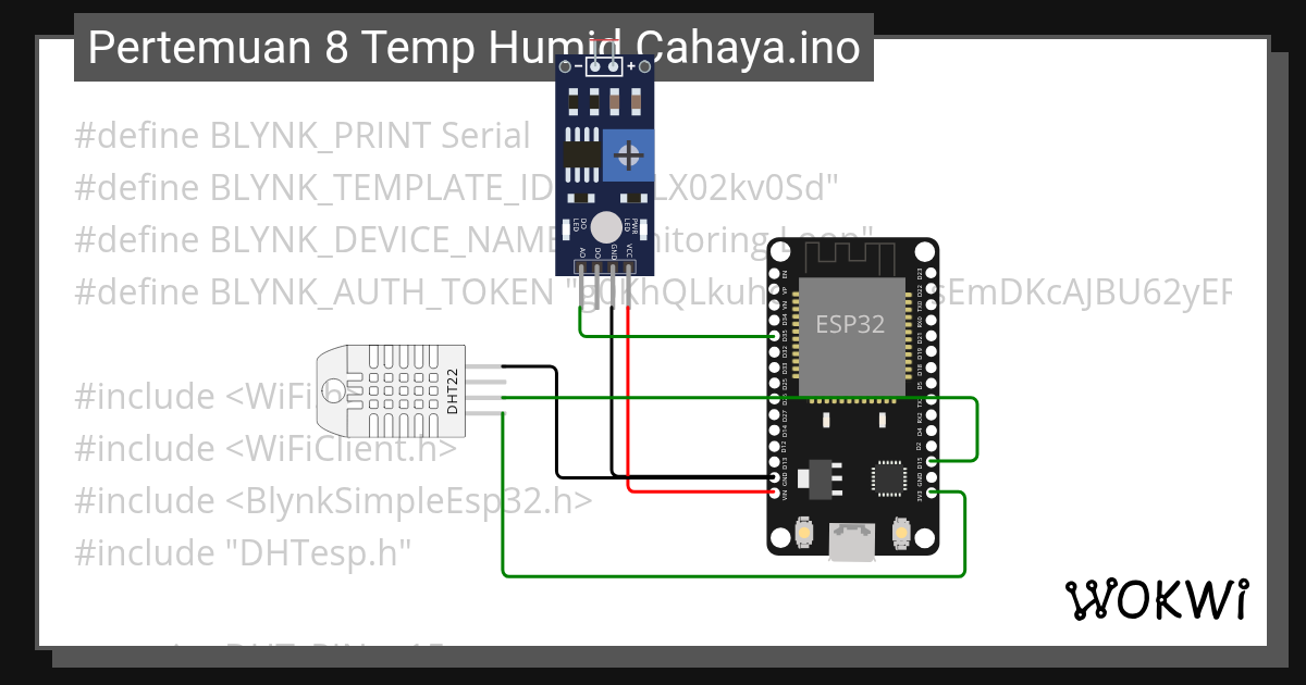 Pertemuan 8 Temp Humid Cahaya.ino - Wokwi ESP32, STM32, Arduino Simulator