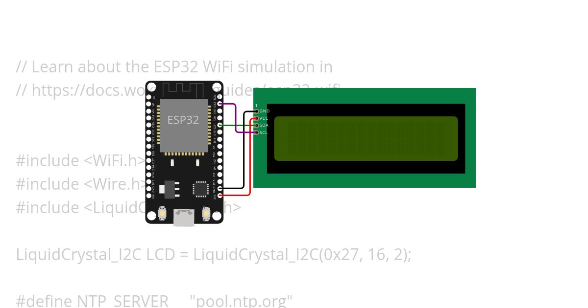 NTP_ESP32_CLOCK_LCD1602_i2C_TEST_V2.ino simulation