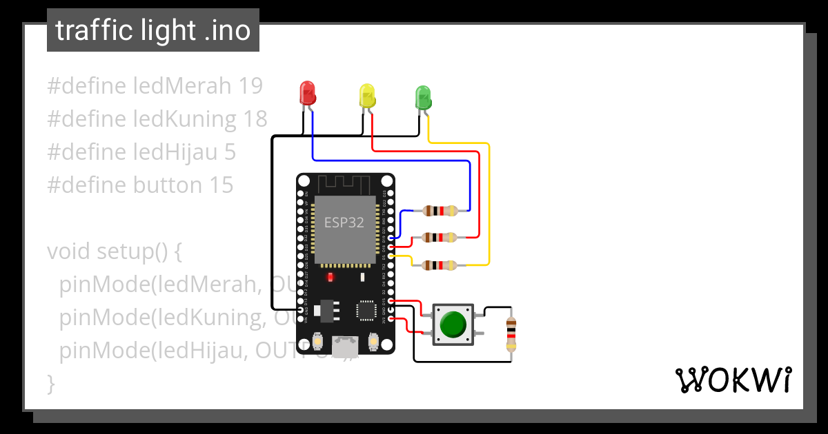 Traffic Light Ino Wokwi Esp Stm Arduino Simulator