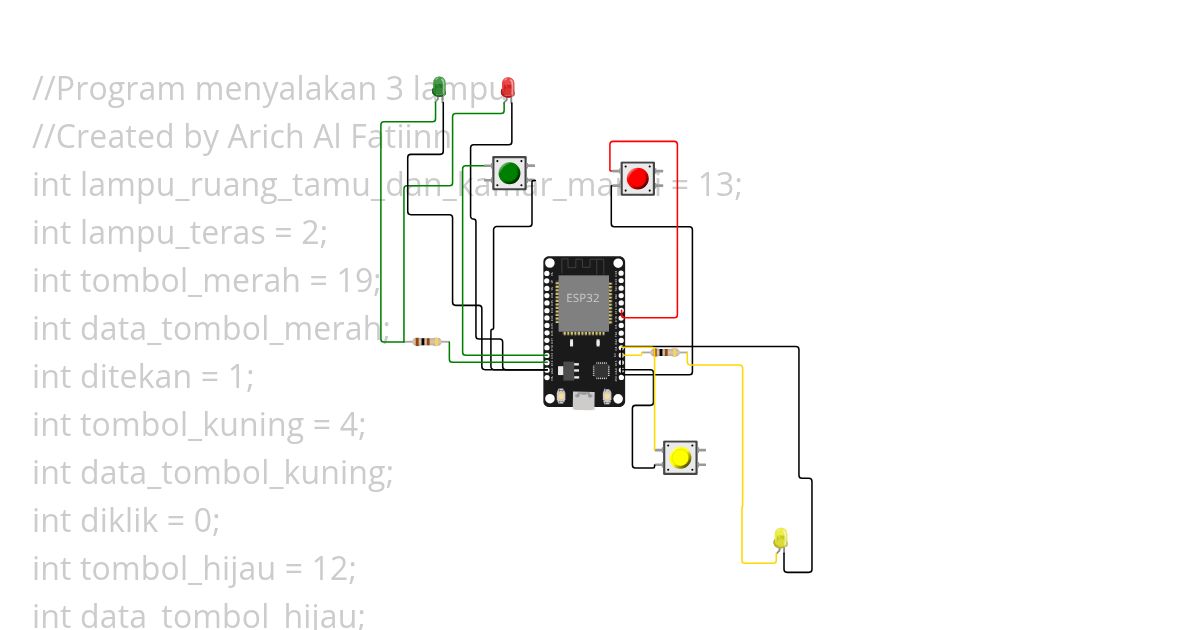 Program Lampu 3 Tombol simulation