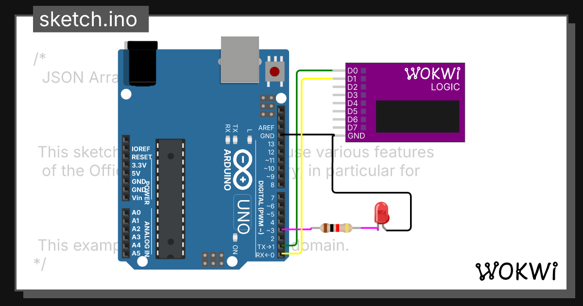 Jsonarray ino wokwi esp32 stm32 arduino simulator