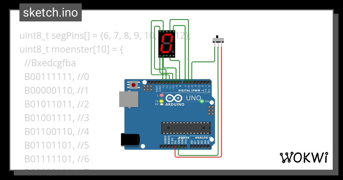 7 Segment Med Arduino Wokwi Esp32 Stm32 Arduino Simulator 9608