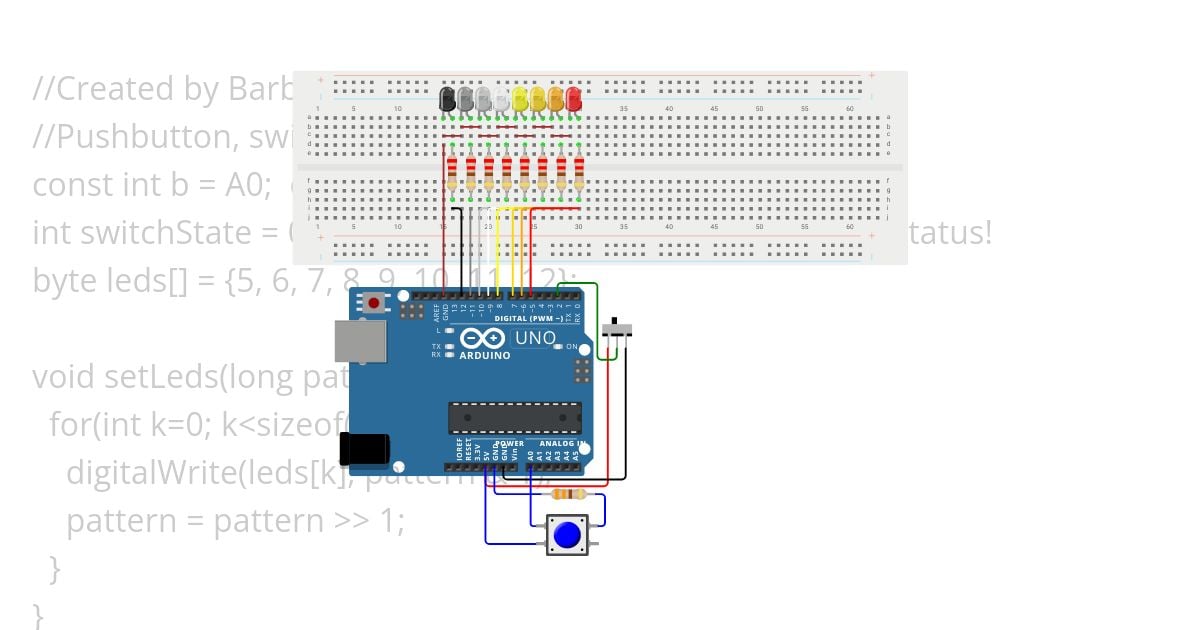 My 1st code with a breadboard.ino simulation