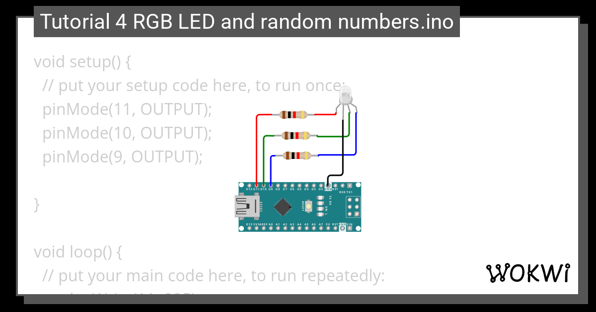 Tutorial 4 Rgb Led And Random O Wokwi Esp32 Stm32 Arduino