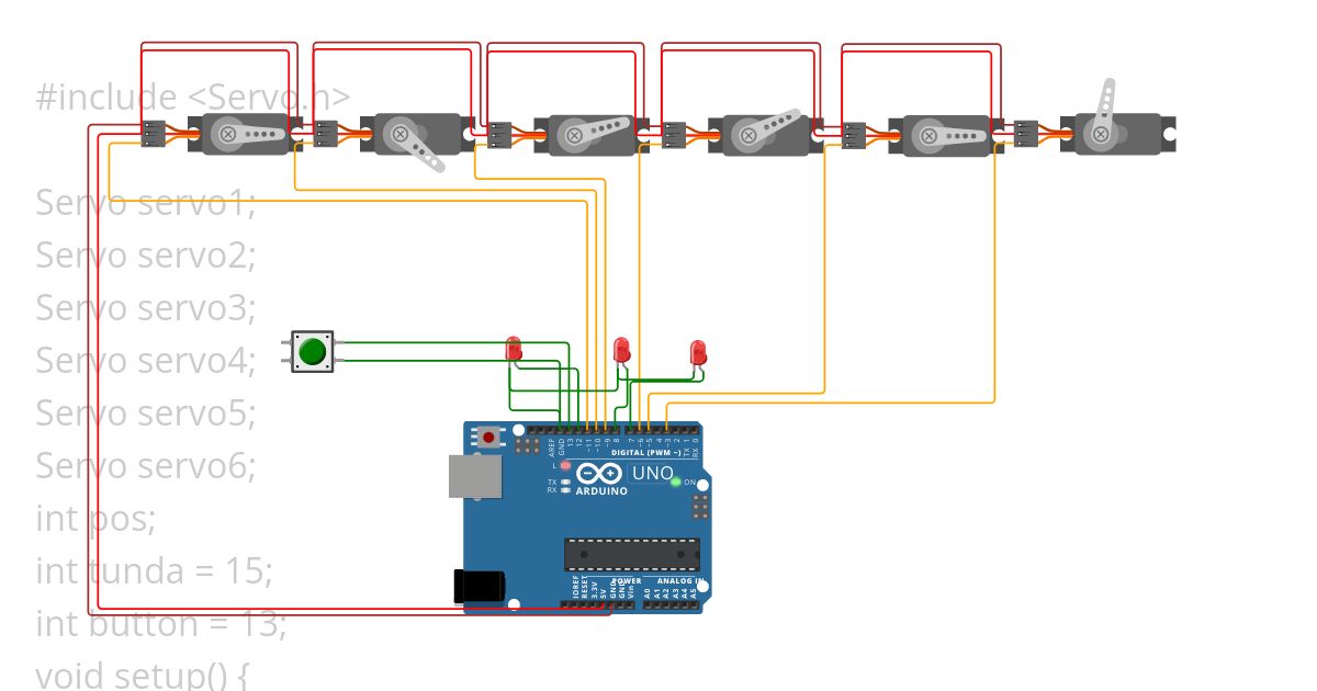 Servo 6 Tombol Fungsi simulation