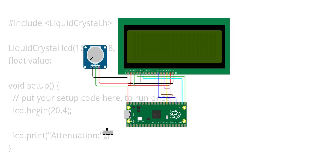 Pico 20X4 noI2C simulation