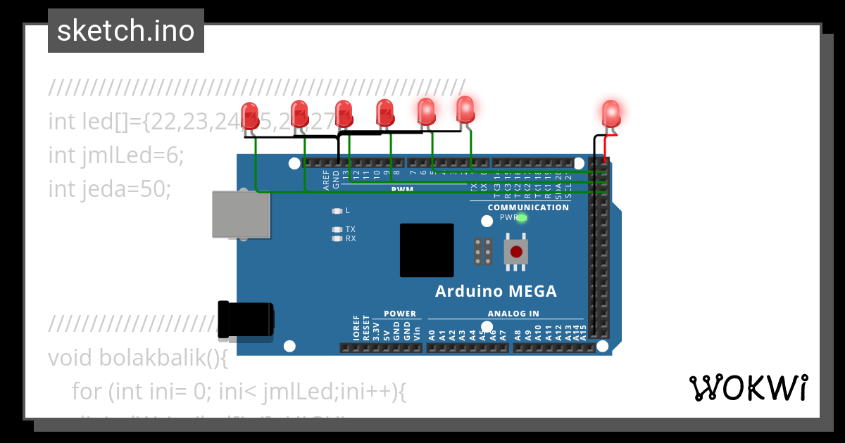 Tugas Membuat Rangkaian Led Wokwi Esp32 Stm32 Arduino 8298