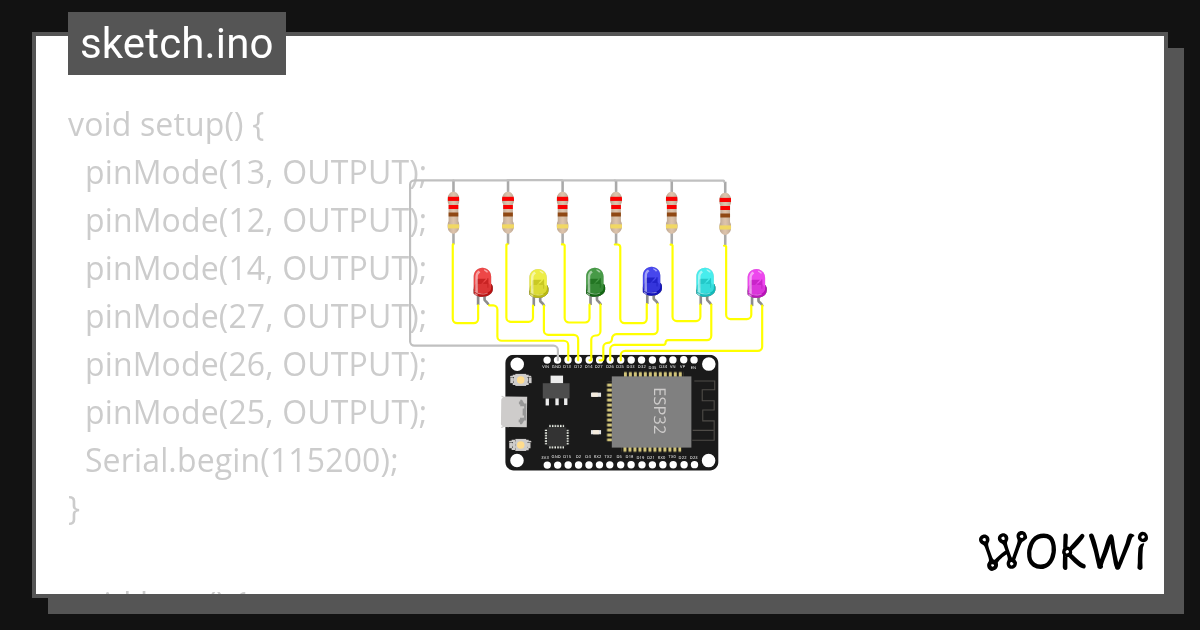 LED BLINK & SERIAL MONITOR Wokwi ESP32, STM32, Arduino Simulator
