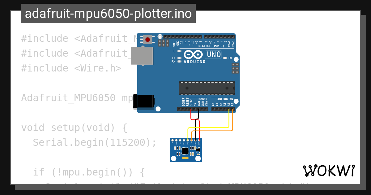 Adafruit mpu6050 plotter ino copy wokwi esp32 stm32 arduino simulator