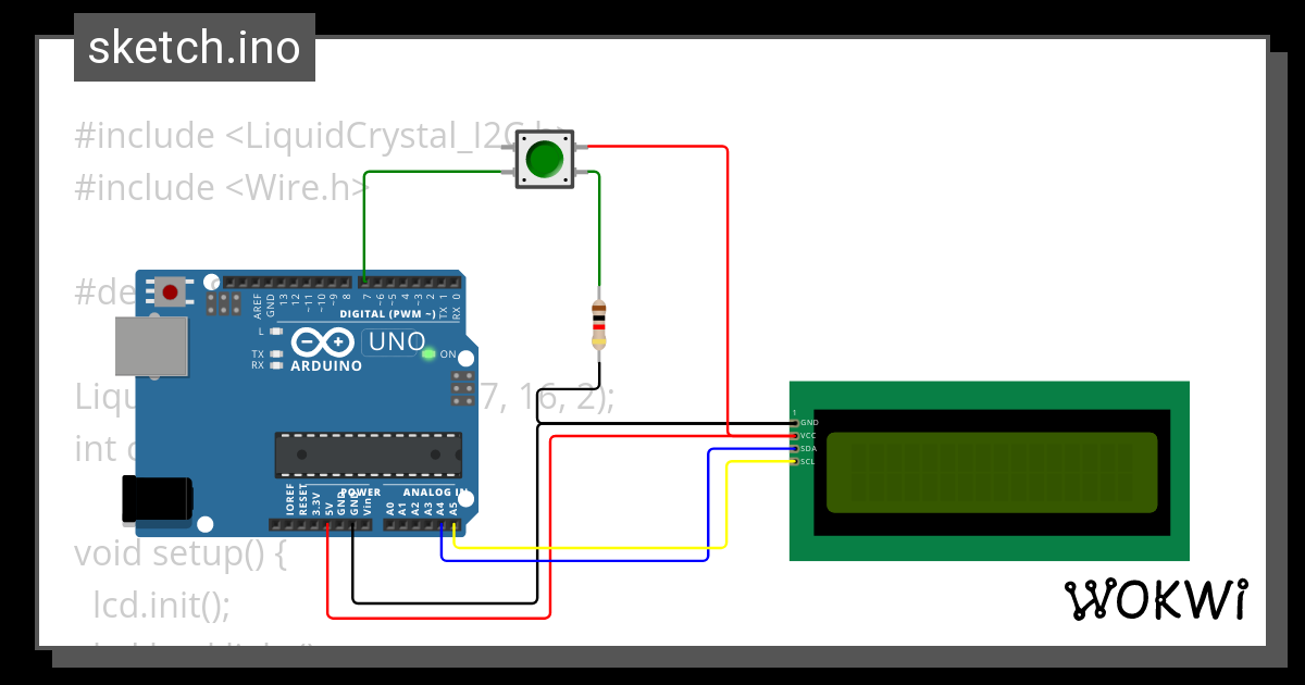 LCD Counter - Wokwi ESP32, STM32, Arduino Simulator