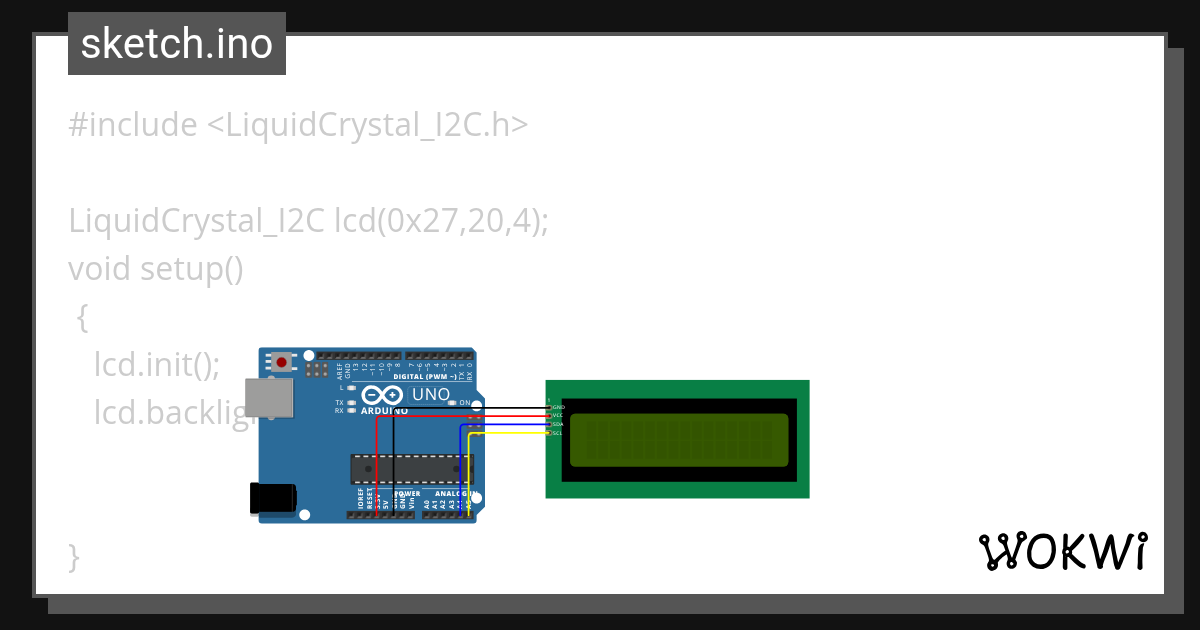 LCD I2C Simple - Wokwi ESP32, STM32, Arduino Simulator