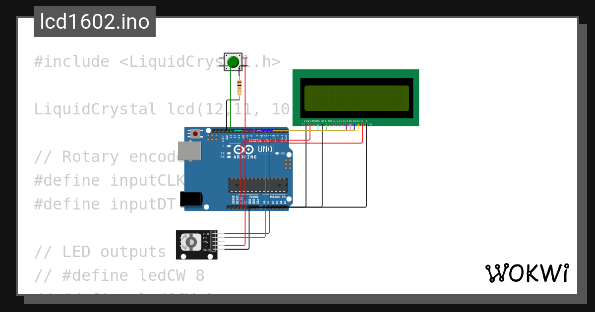 Lcd1602 ino wokwi esp32 stm32 arduino simulator
