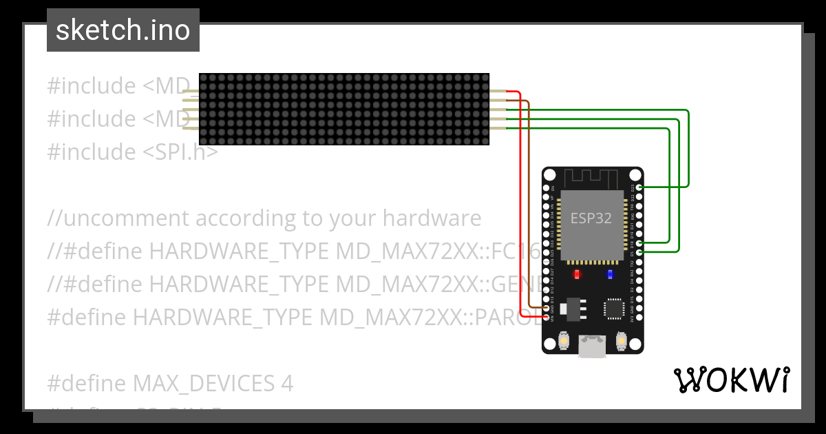 Ledmatrix Wokwi Esp32 Stm32 Arduino Simulator 1047