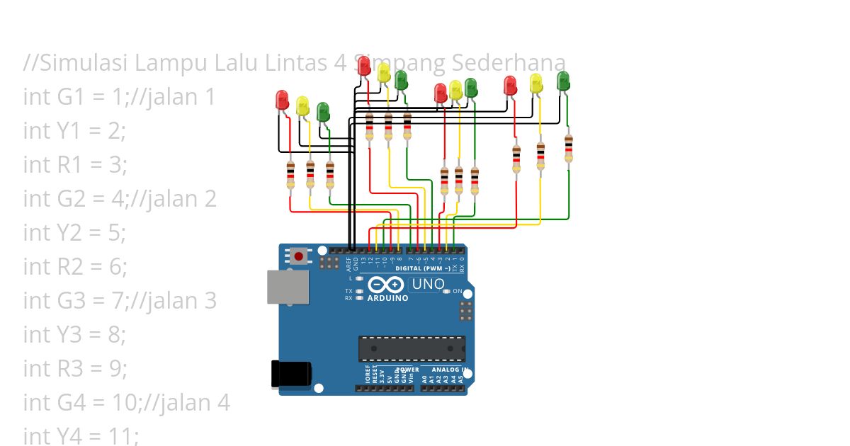 Lampu lalu lintas 4 simpang simulation