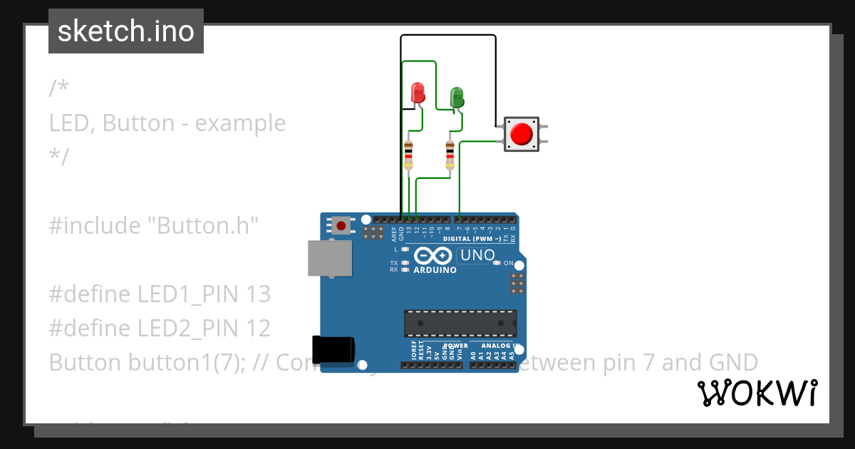 LED_Button-example - Wokwi ESP32, STM32, Arduino Simulator
