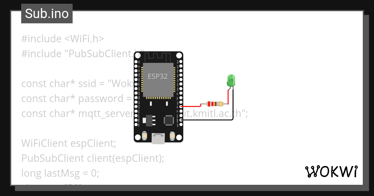 Sub.ino - Wokwi ESP32, STM32, Arduino Simulator