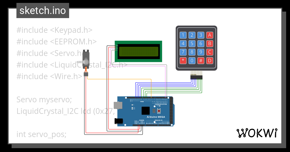 Smart Lock - Wokwi ESP32, STM32, Arduino Simulator