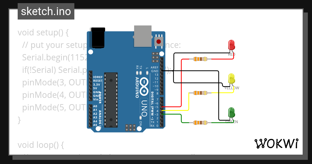 traffic light - Wokwi ESP32, STM32, Arduino Simulator