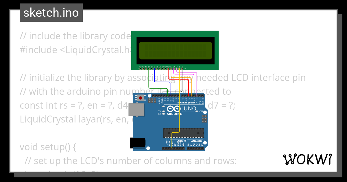 LCD-Tugas - Wokwi ESP32, STM32, Arduino Simulator